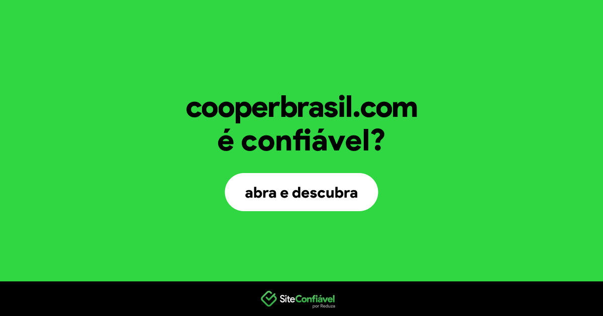 O site cooperbrasil.com é confiável?