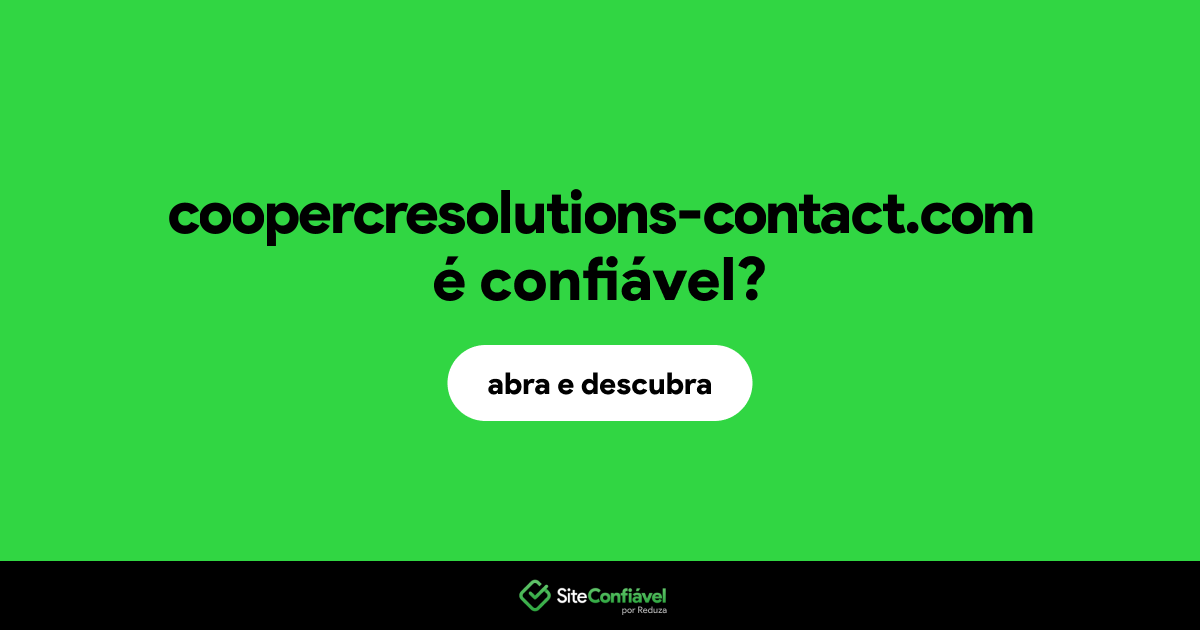 O site coopercresolutions-contact.com é confiável?