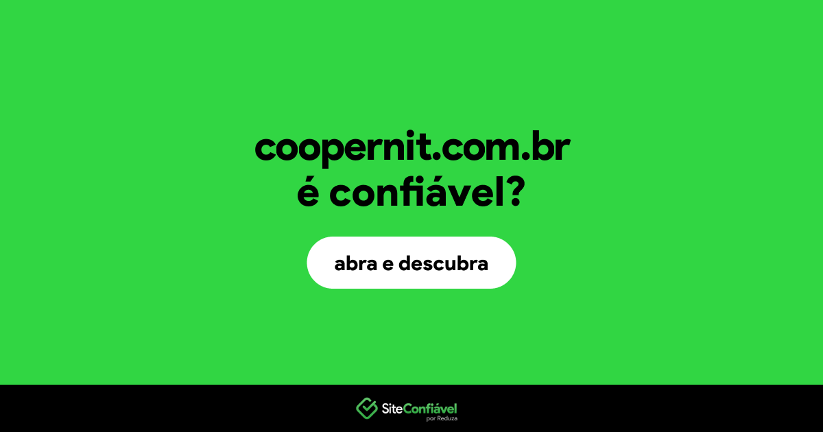 O site coopernit.com.br é confiável?