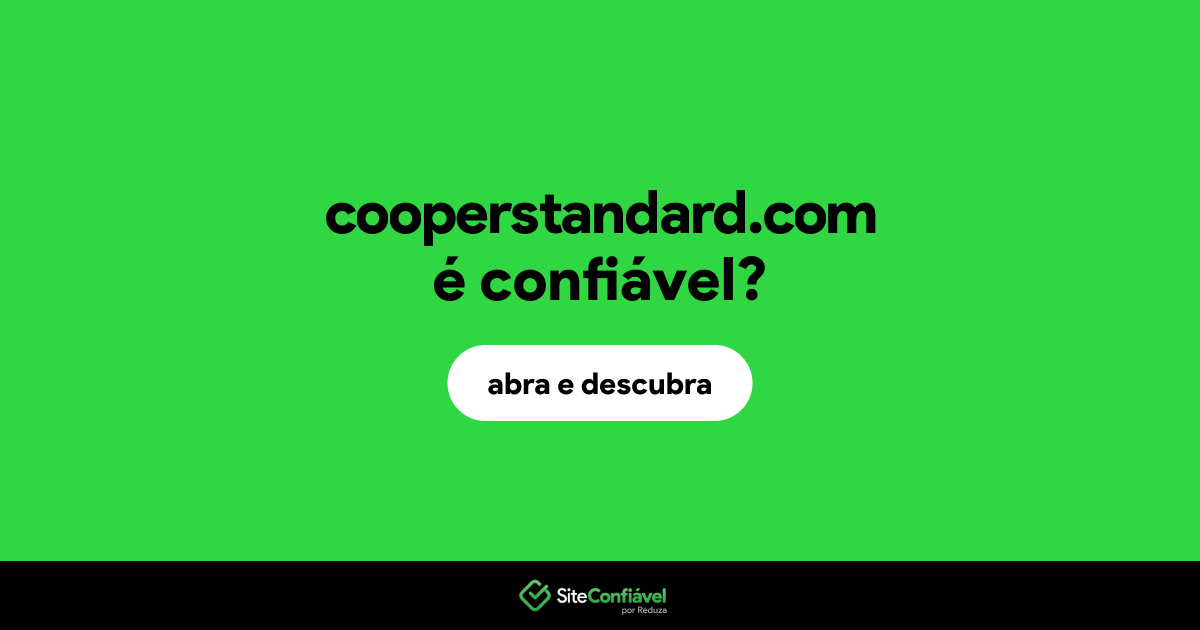 O site cooperstandard.com é confiável?