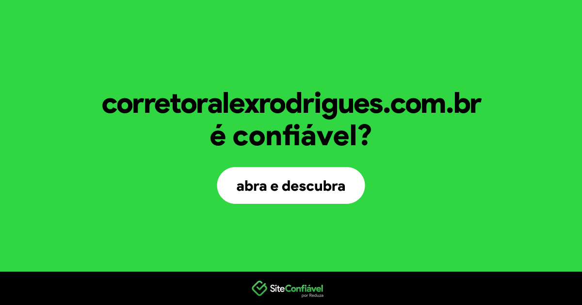 O site corretoralexrodrigues.com.br é confiável?