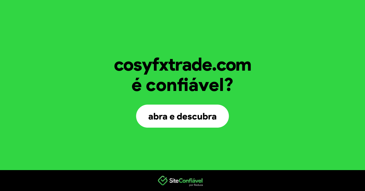O site cosyfxtrade.com é confiável?