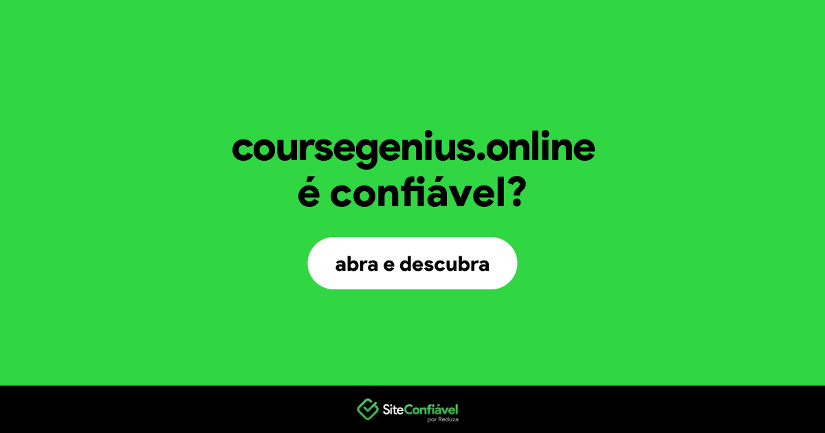 O site coursegenius.online é confiável?