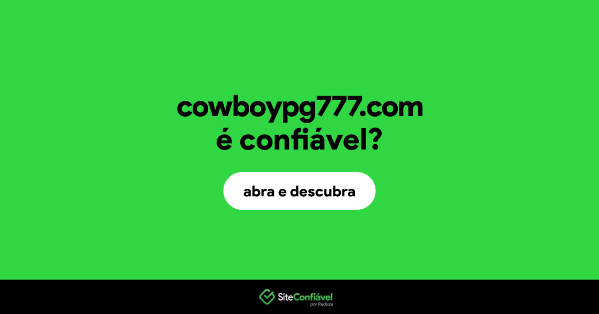 O site cowboypg777.com é confiável?