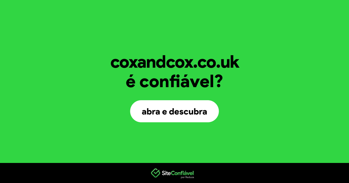 O site coxandcox.co.uk é confiável?