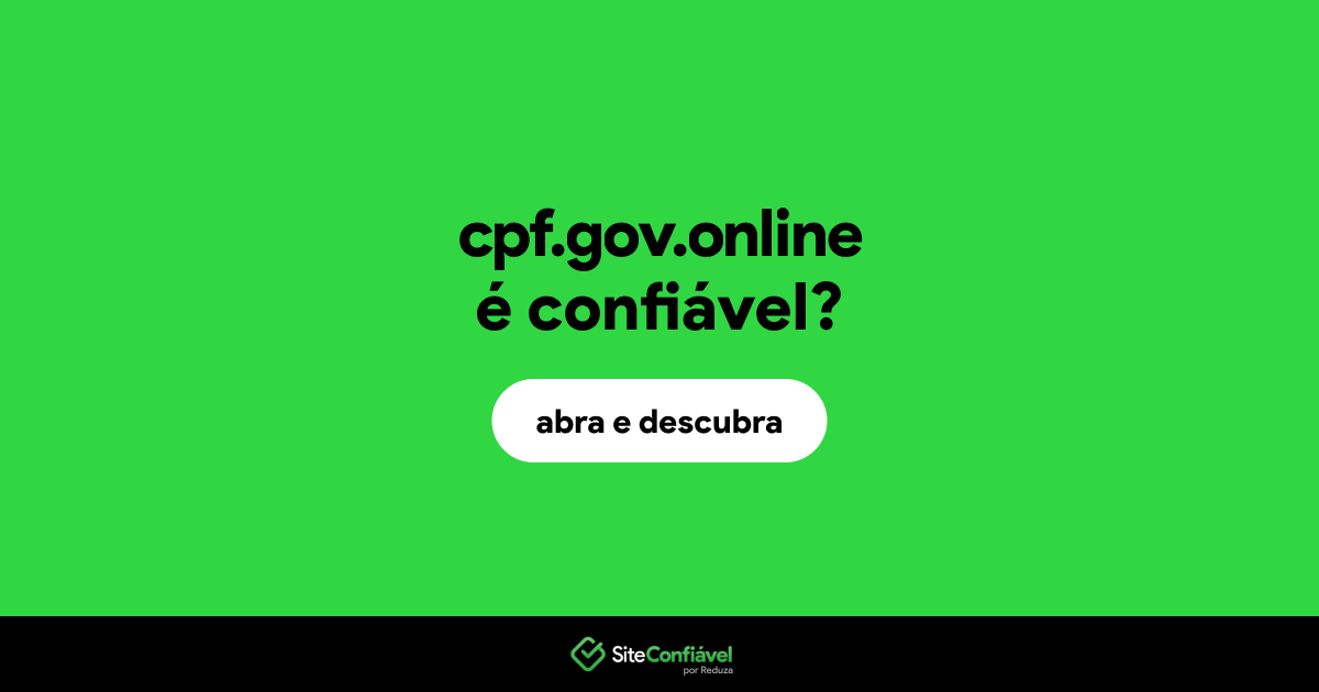 O site cpf.gov.online é confiável?