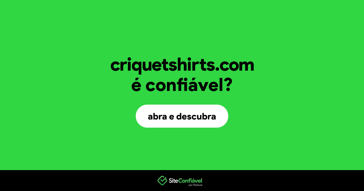 O site criquetshirts.com é confiável?