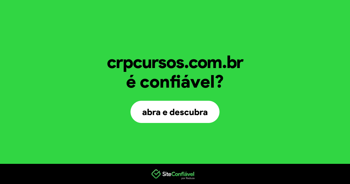 O site crpcursos.com.br é confiável?