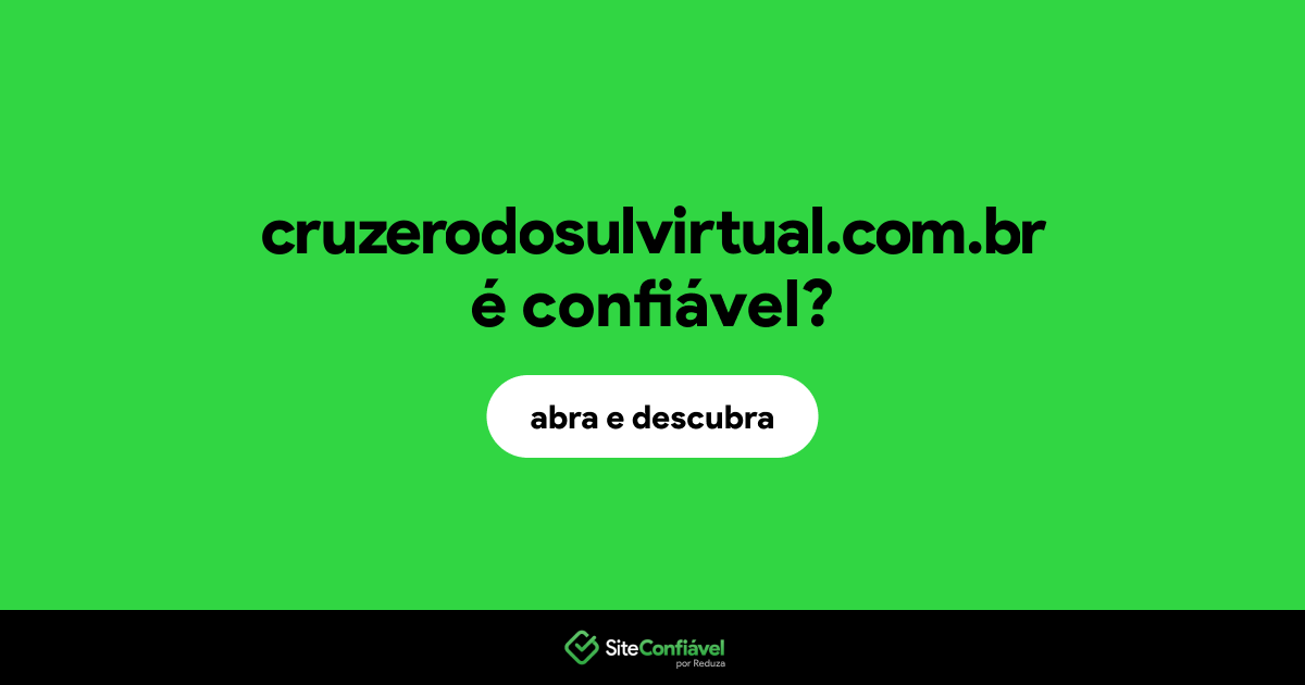 O site cruzerodosulvirtual.com.br é confiável?