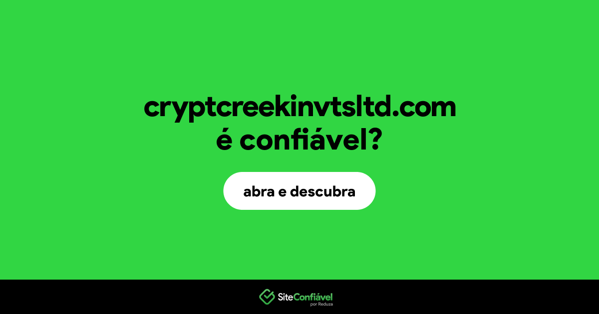 O site cryptcreekinvtsltd.com é confiável?