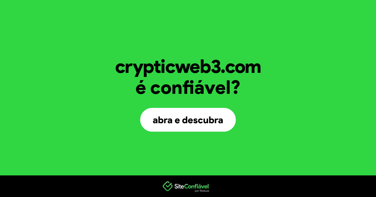 O site crypticweb3.com é confiável?