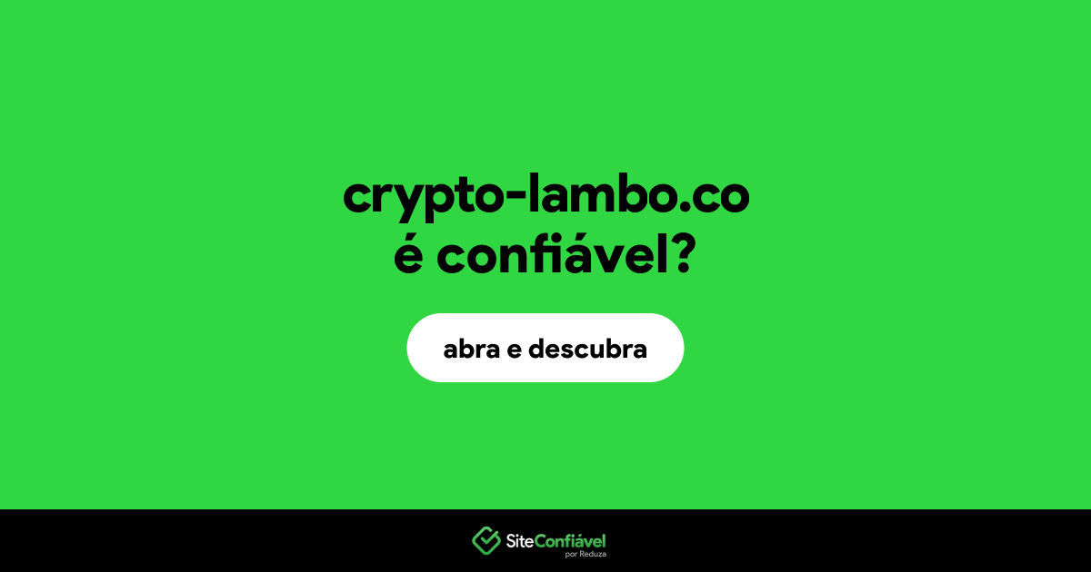 O site crypto-lambo.co é confiável?