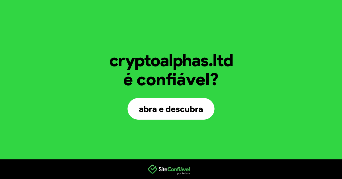 O site cryptoalphas.ltd é confiável?