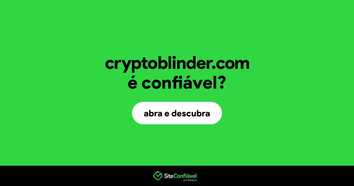 O site cryptoblinder.com é confiável?