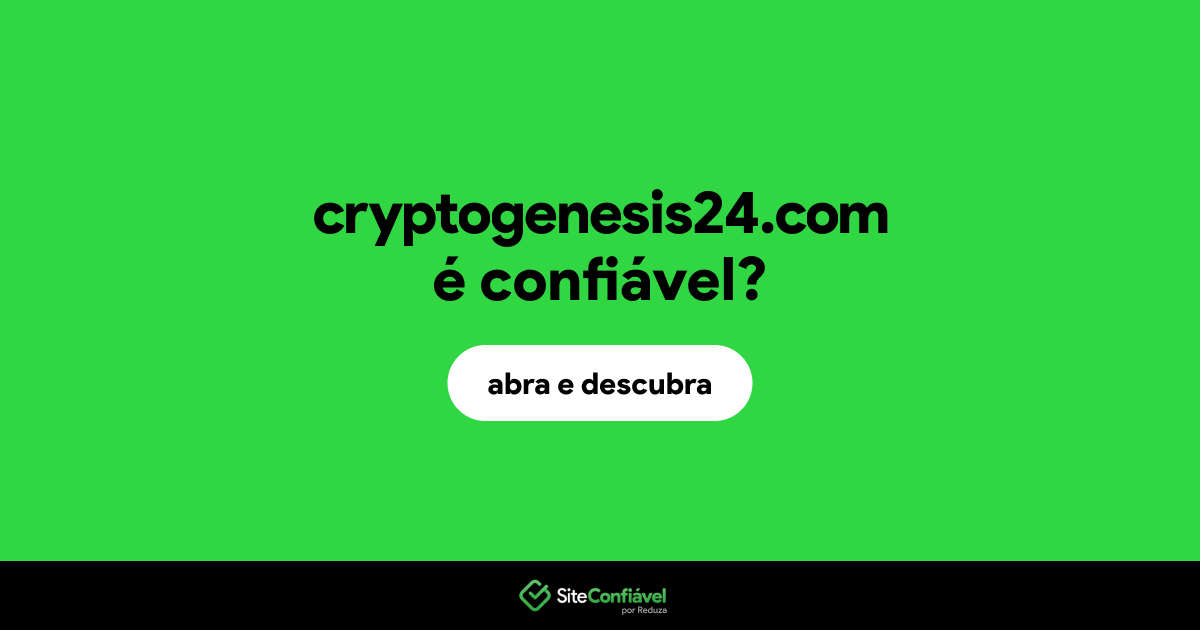 O site cryptogenesis24.com é confiável?