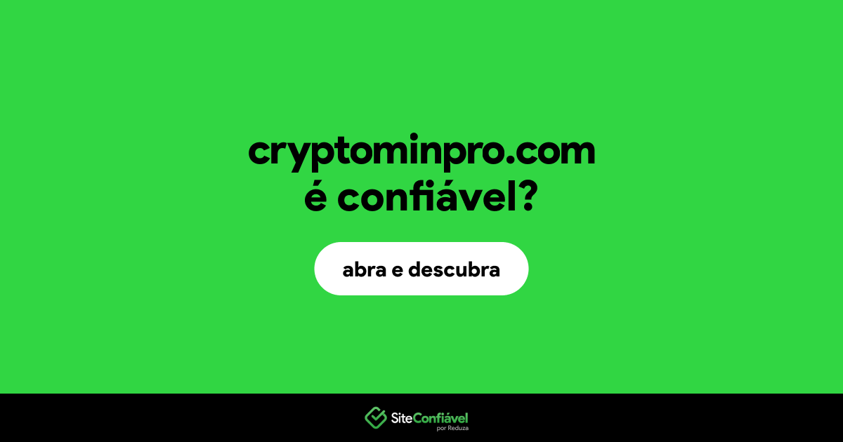 O site cryptominpro.com é confiável?