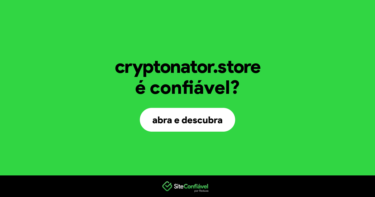 O site cryptonator.store é confiável?