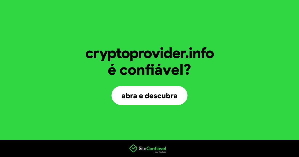 O site cryptoprovider.info é confiável?