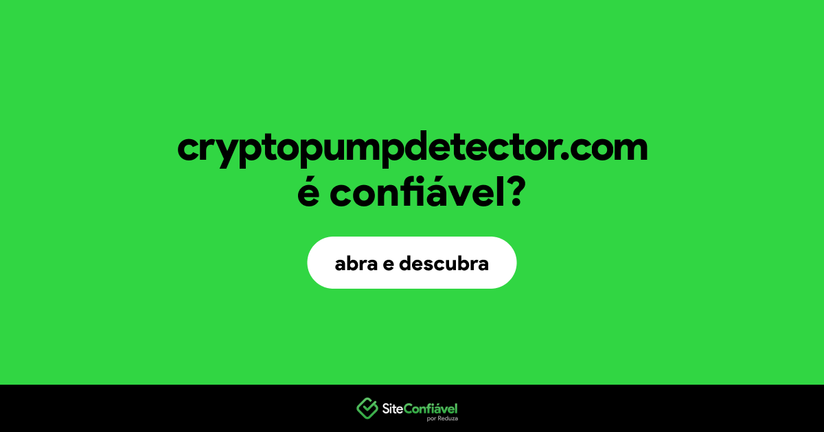 O site cryptopumpdetector.com é confiável?