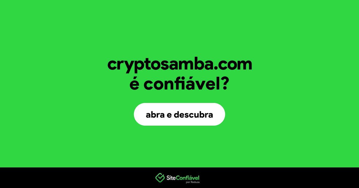 O site cryptosamba.com é confiável?