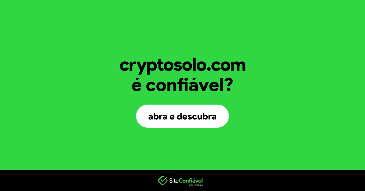 O site cryptosolo.com é confiável?