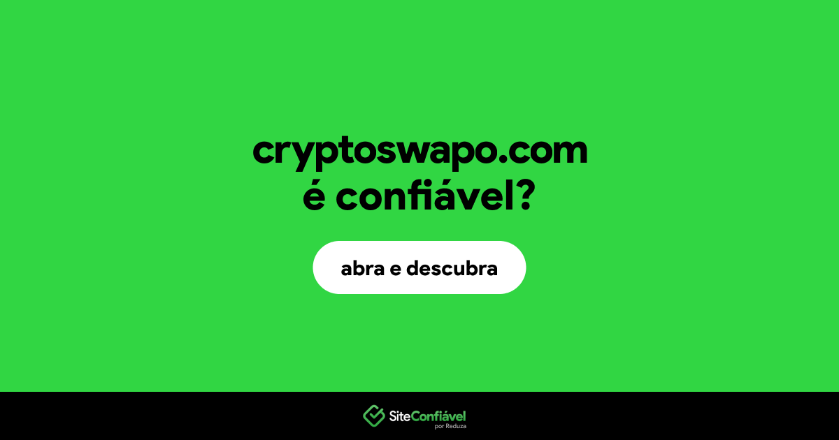 O site cryptoswapo.com é confiável?