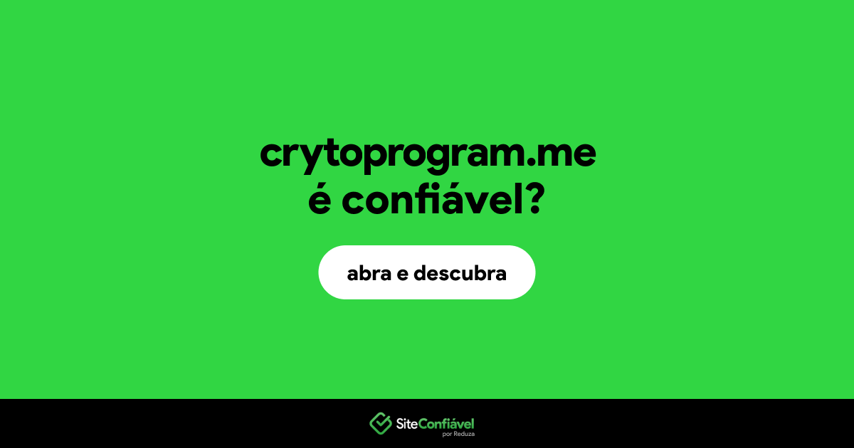 O site crytoprogram.me é confiável?