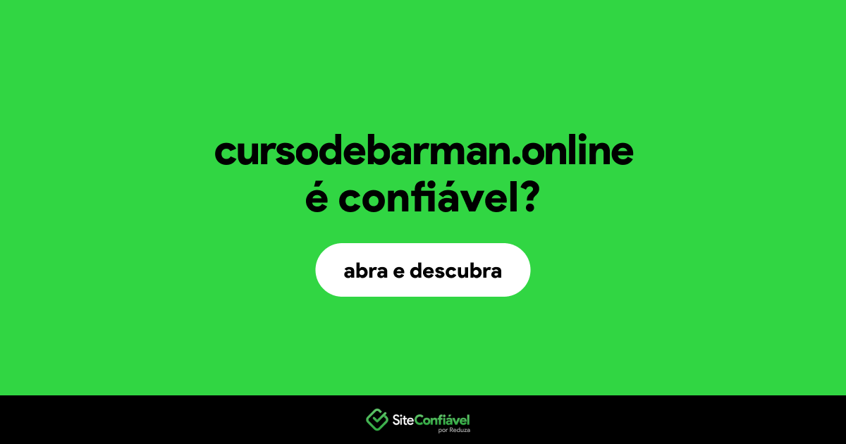 O site cursodebarman.online é confiável?