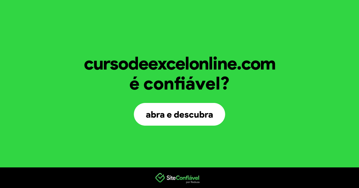 O site cursodeexcelonline.com é confiável?