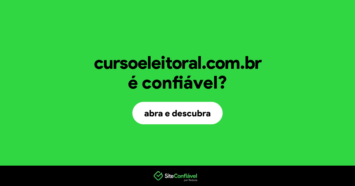O site cursoeleitoral.com.br é confiável?