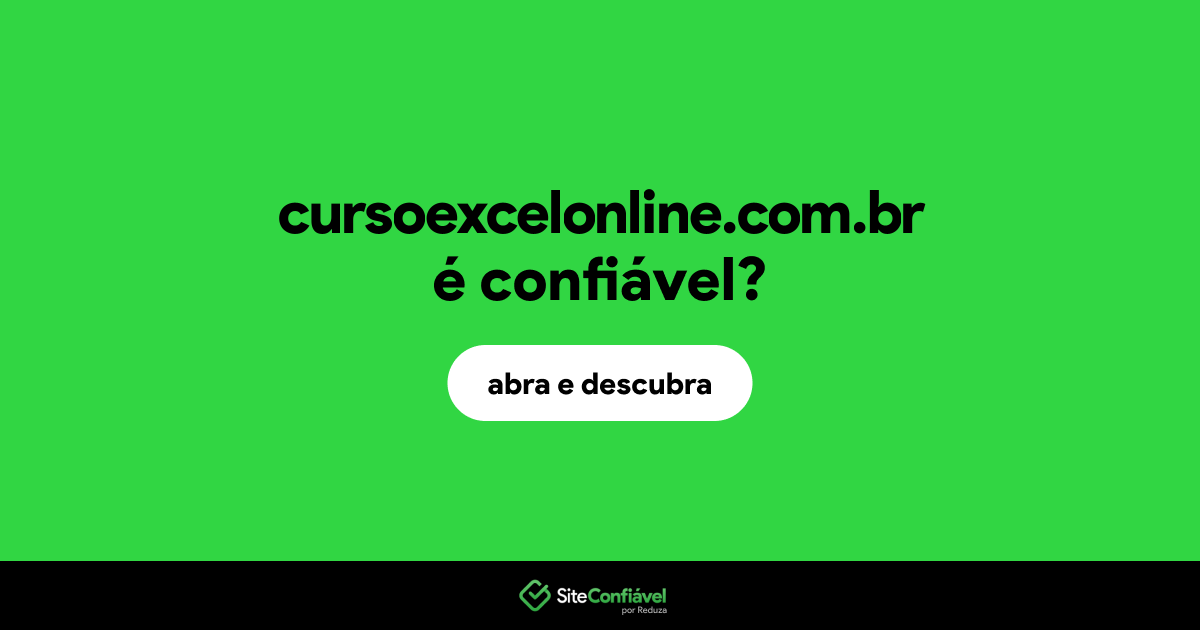 O site cursoexcelonline.com.br é confiável?