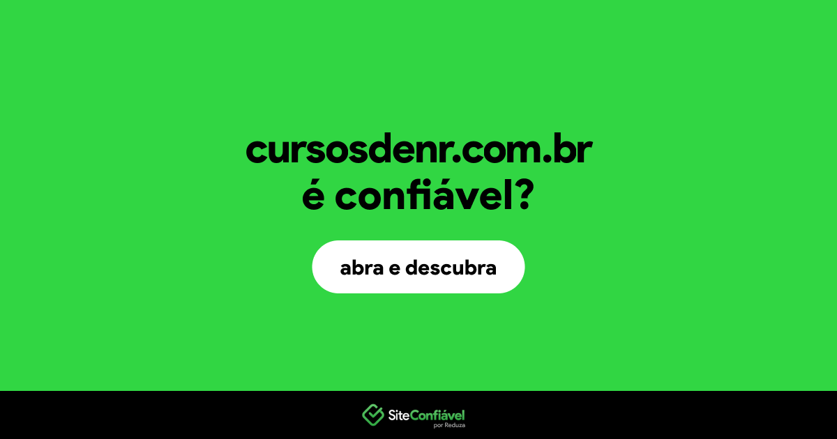 O site cursosdenr.com.br é confiável?
