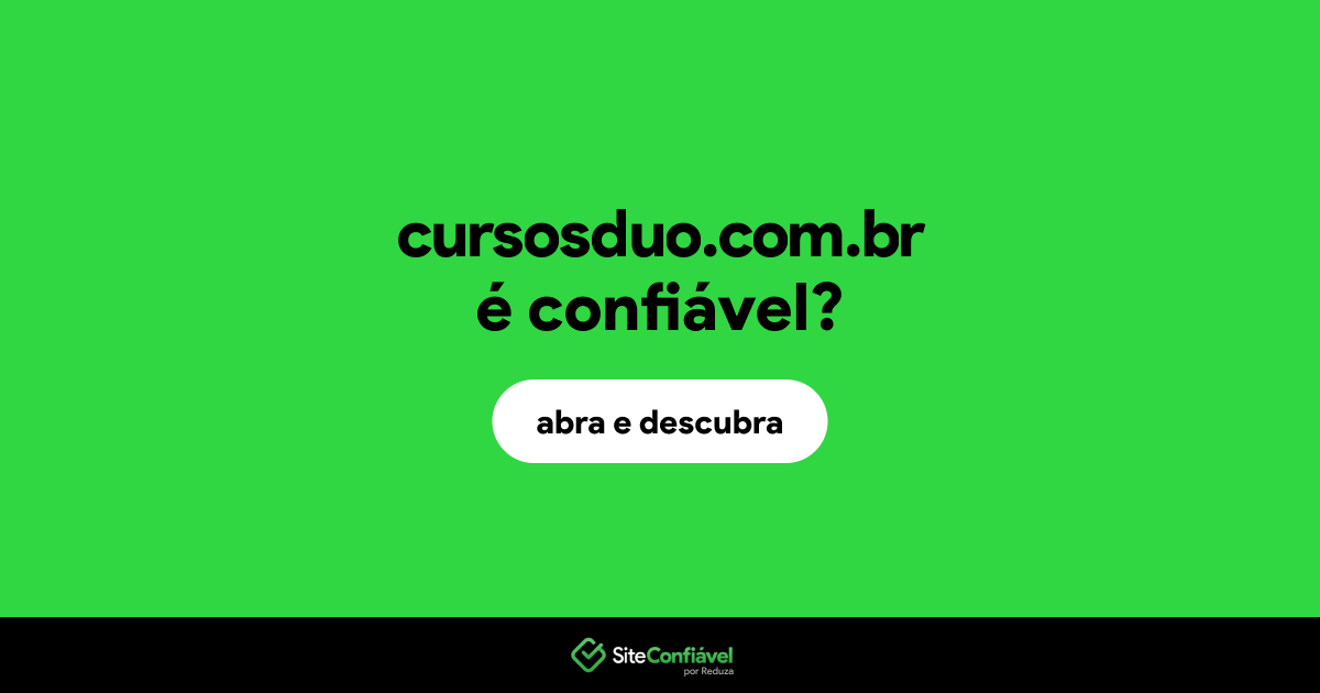 O site cursosduo.com.br é confiável?