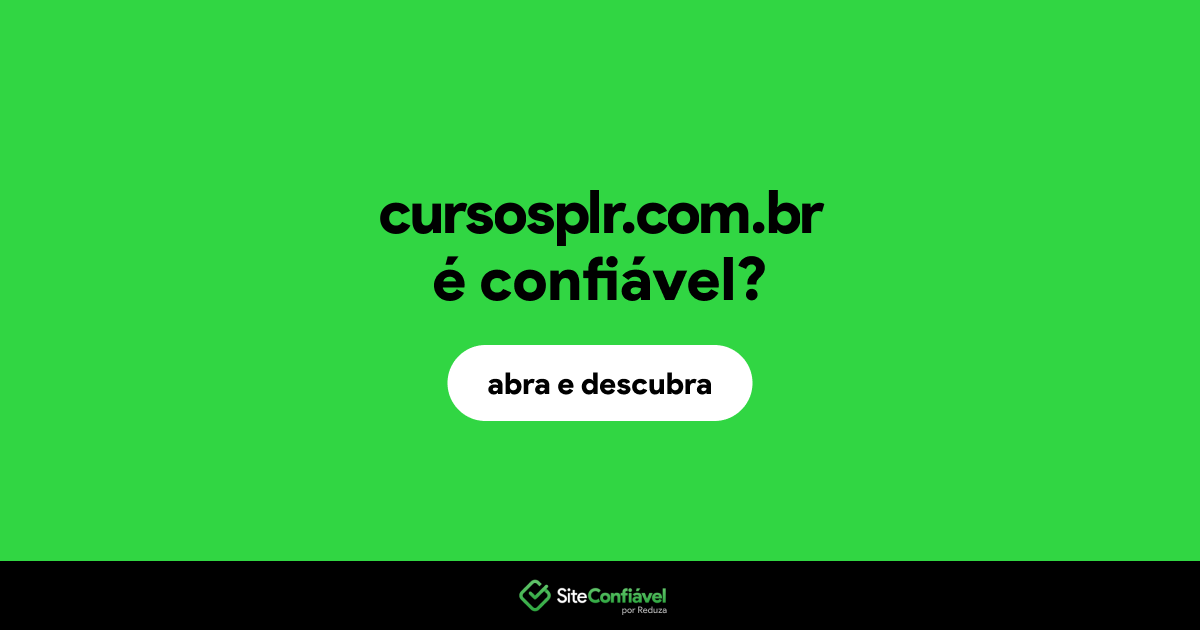 O site cursosplr.com.br é confiável?