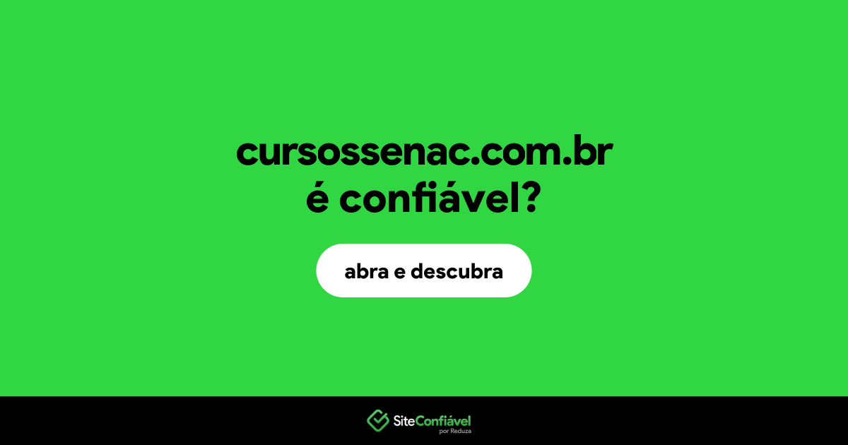 O site cursossenac.com.br é confiável?