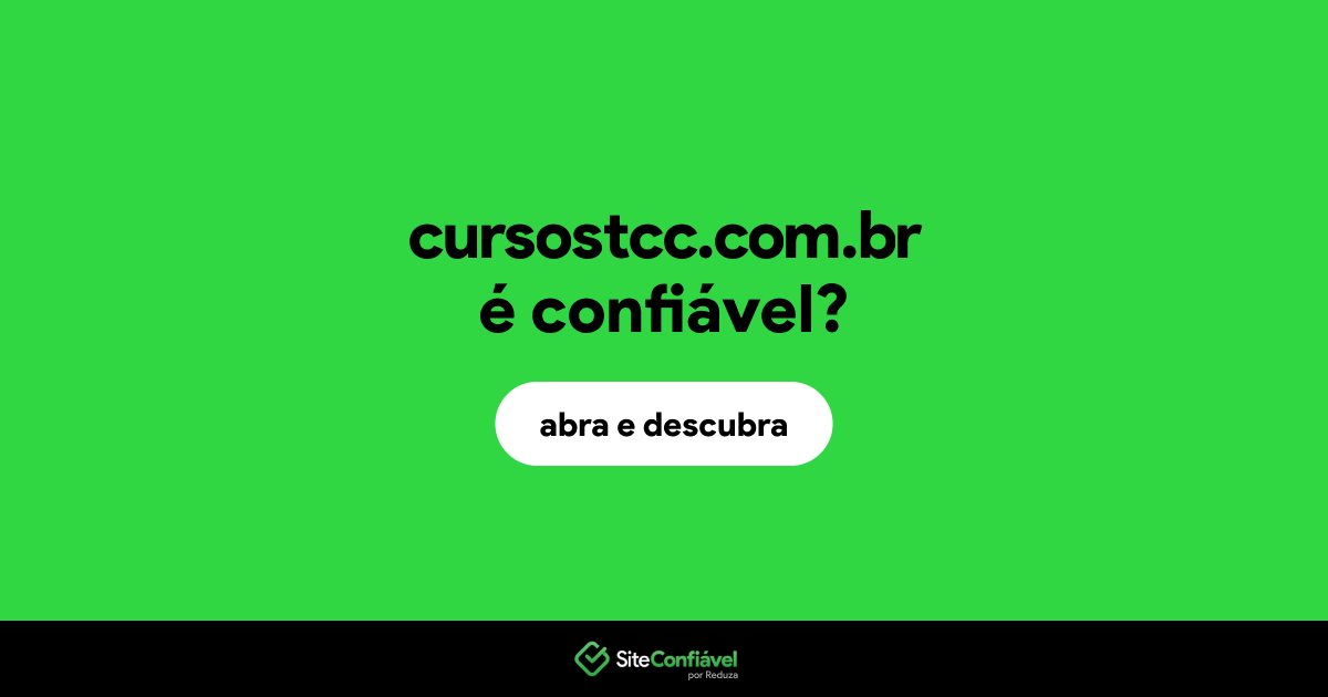 O site cursostcc.com.br é confiável?
