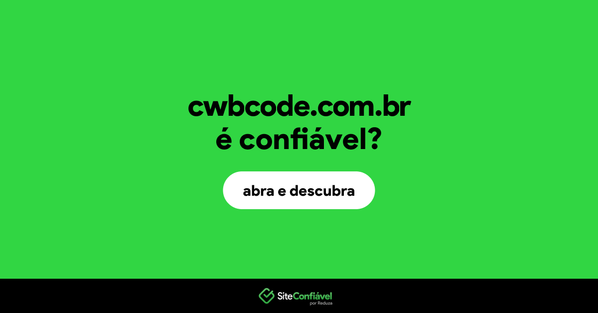 O site cwbcode.com.br é confiável?