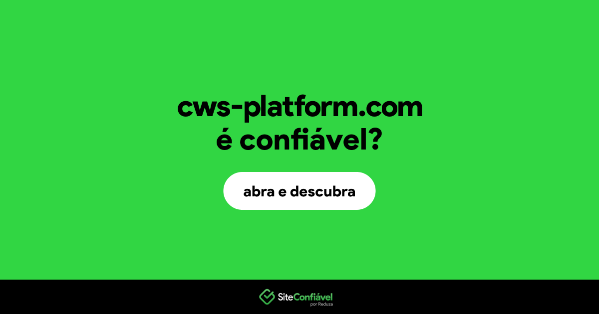 O site cws-platform.com é confiável?
