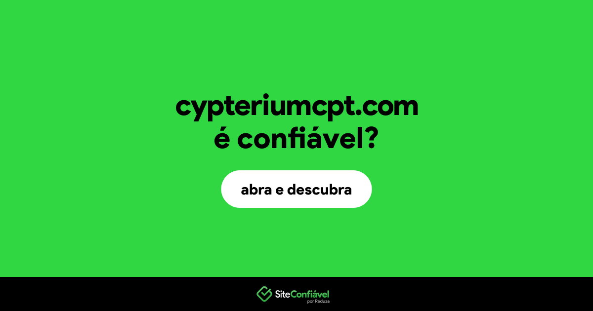 O site cypteriumcpt.com é confiável?