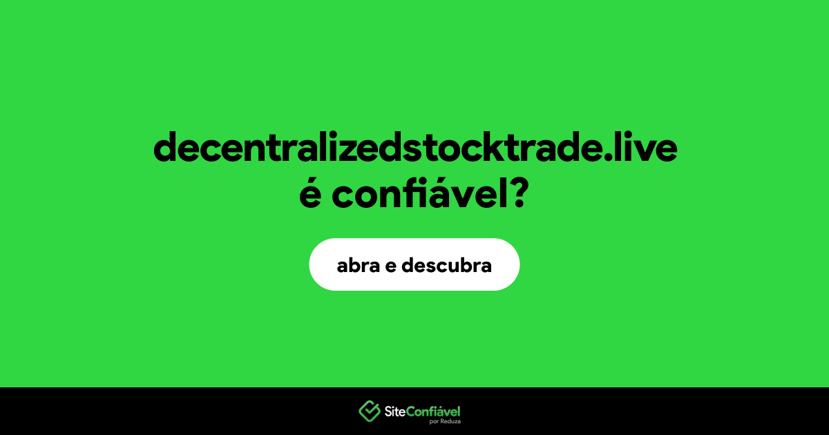 O site decentralizedstocktrade.live é confiável?