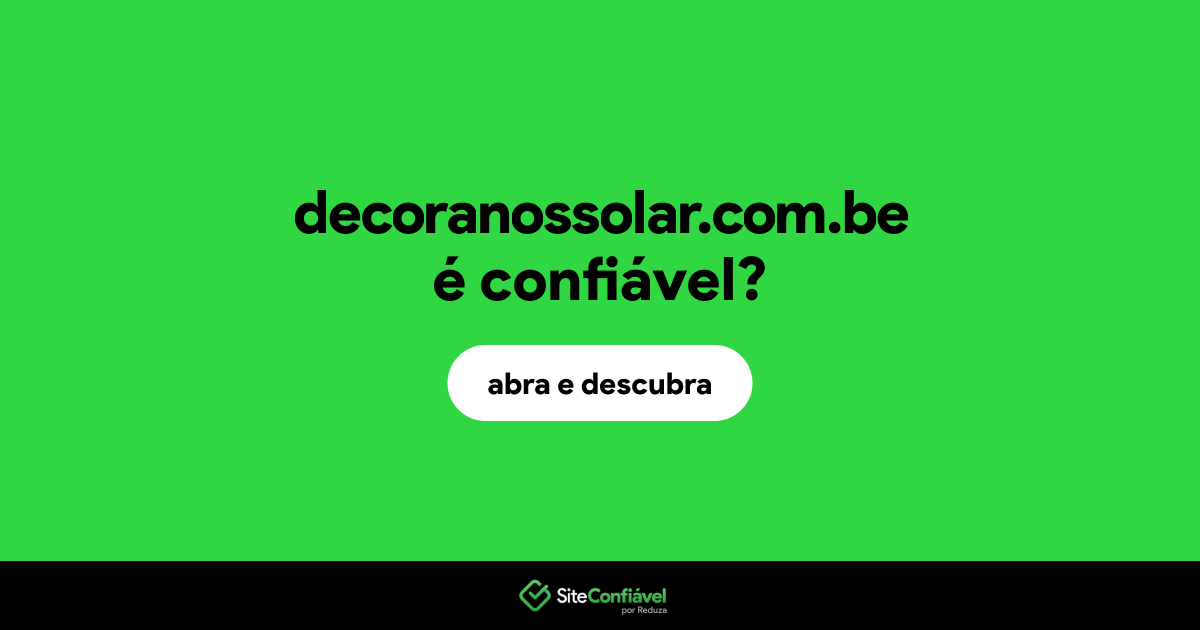 O site decoranossolar.com.be é confiável?