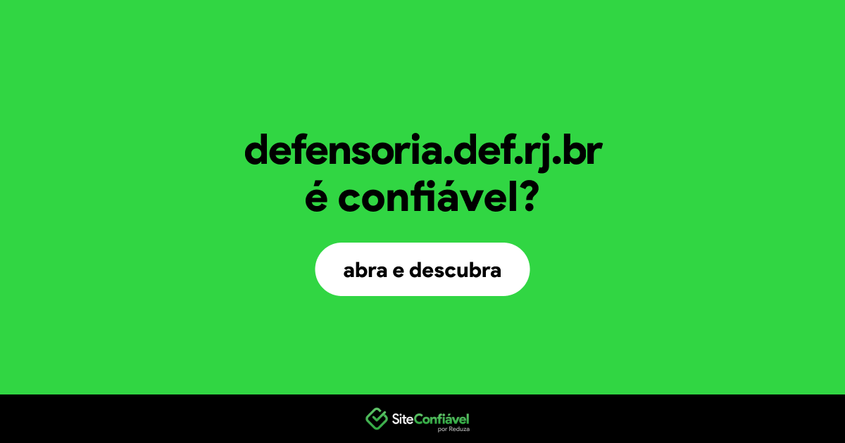 O site defensoria.def.rj.br é confiável?