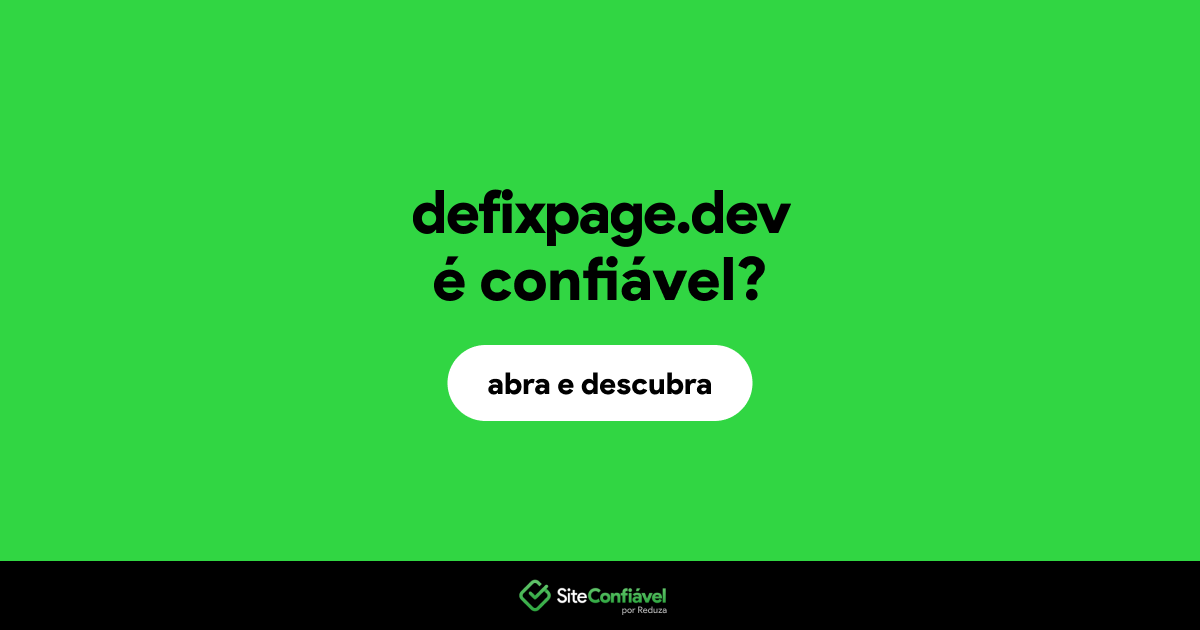 O site defixpage.dev é confiável?