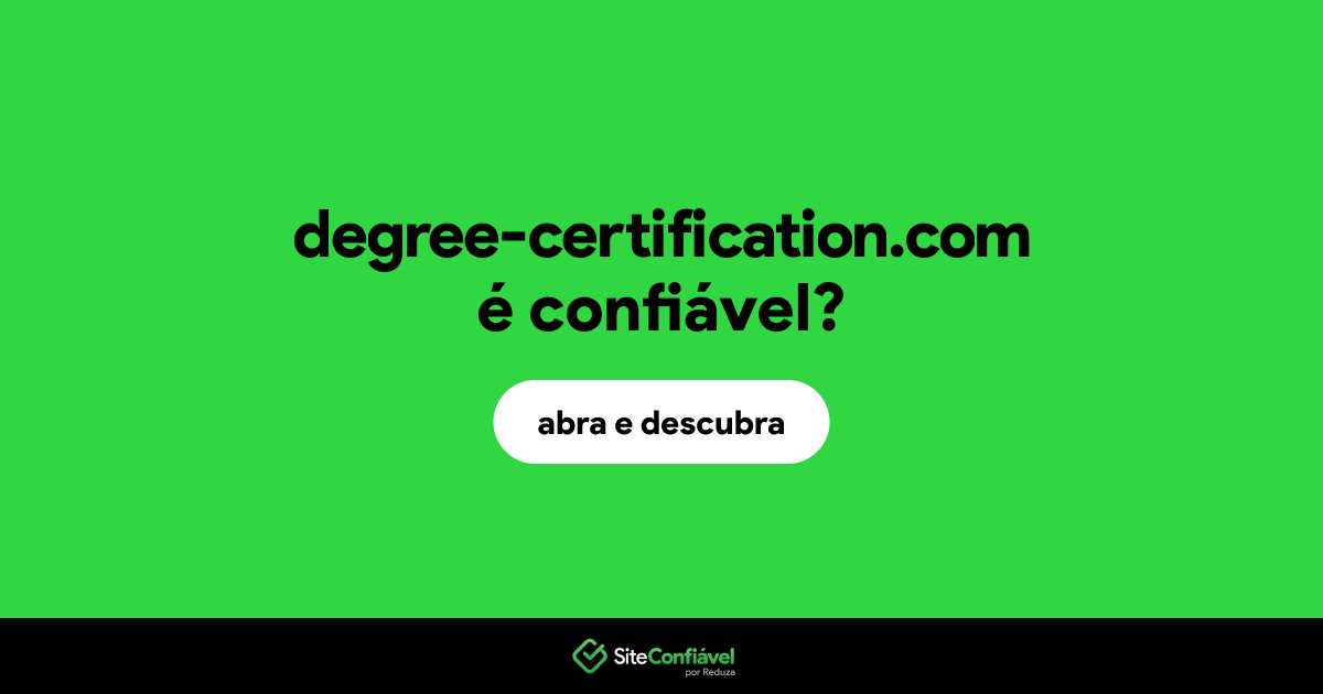O site degree-certification.com é confiável?