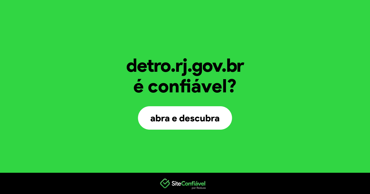 O site detro.rj.gov.br é confiável?