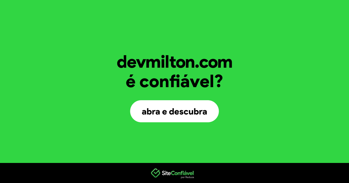 O site devmilton.com é confiável?