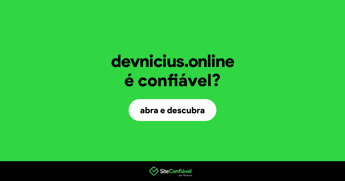 O site devnicius.online é confiável?