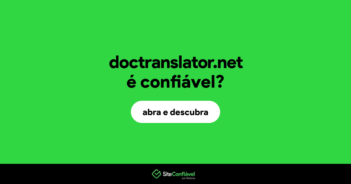 O site doctranslator.net é confiável?