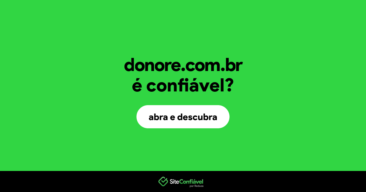 O site donore.com.br é confiável?