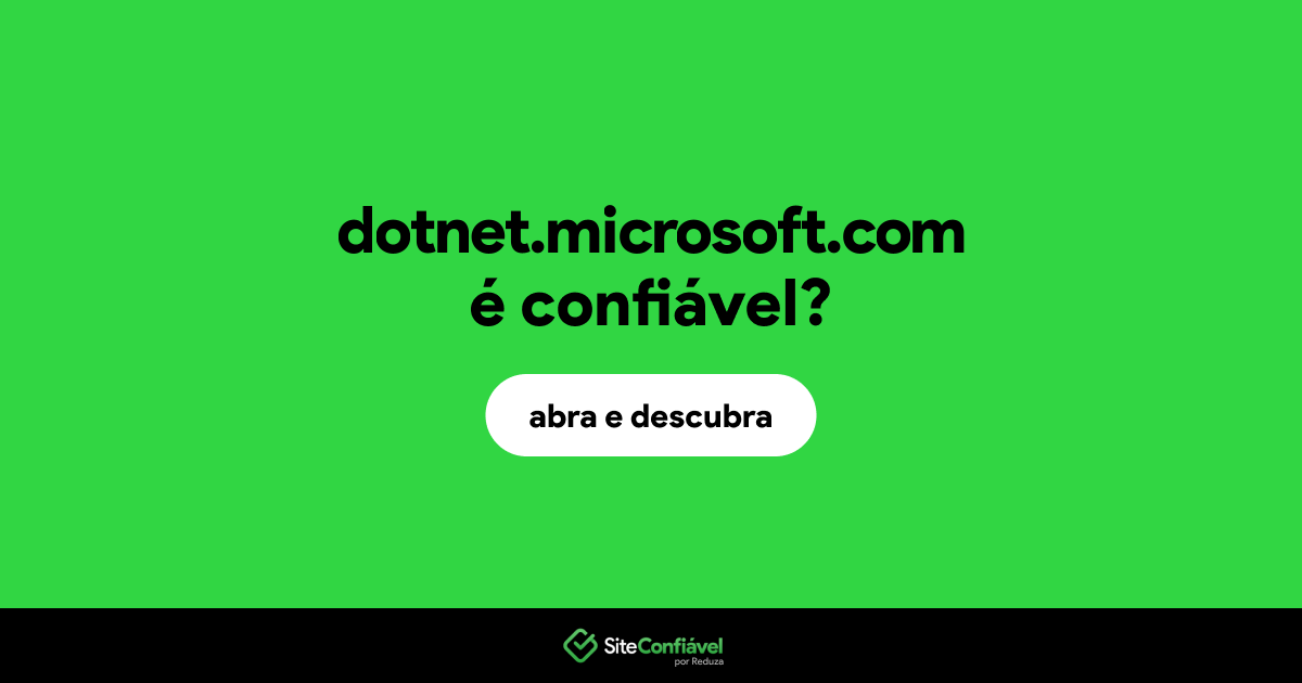 O site dotnet.microsoft.com é confiável?